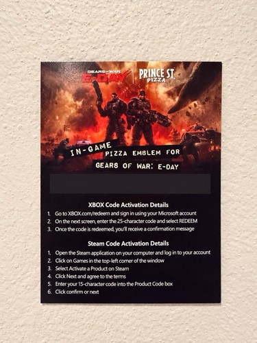 Gears war day - code, card